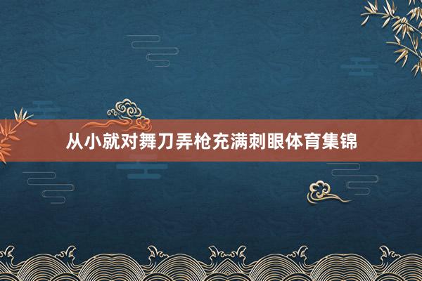 从小就对舞刀弄枪充满刺眼体育集锦