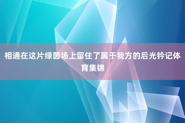 相通在这片绿茵场上留住了属于我方的后光钤记体育集锦