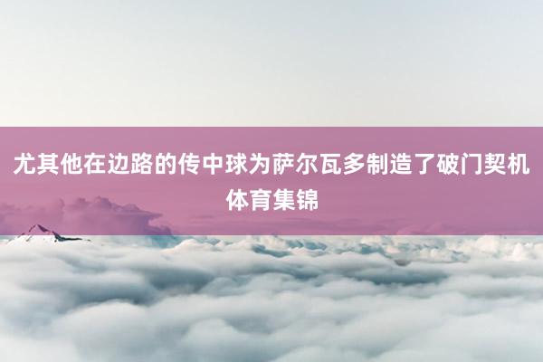 尤其他在边路的传中球为萨尔瓦多制造了破门契机体育集锦