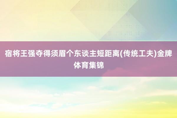 宿将王强夺得须眉个东谈主短距离(传统工夫)金牌体育集锦
