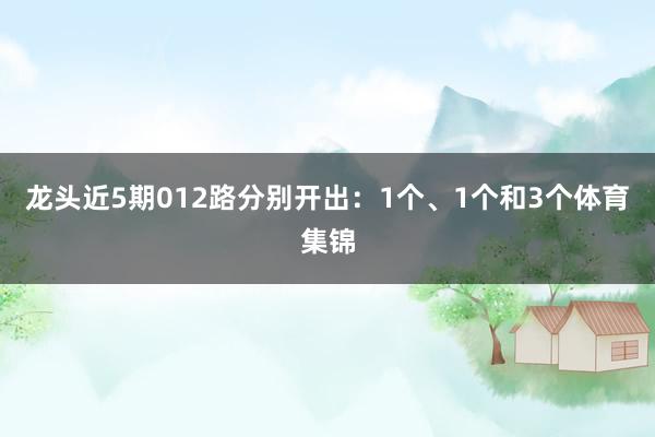 龙头近5期012路分别开出：1个、1个和3个体育集锦