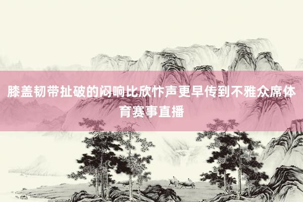 膝盖韧带扯破的闷响比欣忭声更早传到不雅众席体育赛事直播