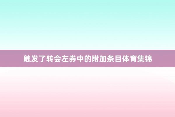 触发了转会左券中的附加条目体育集锦