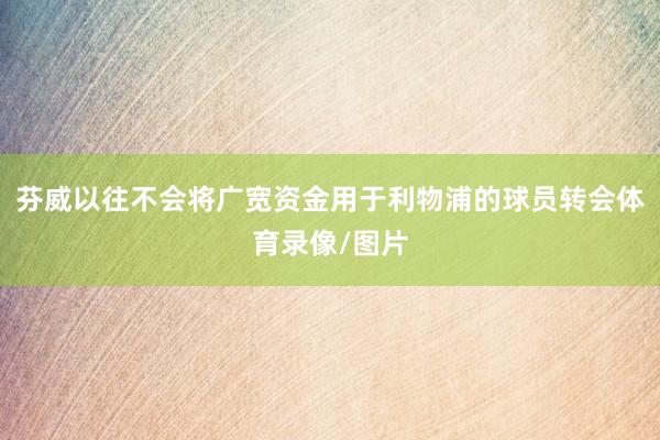 芬威以往不会将广宽资金用于利物浦的球员转会体育录像/图片