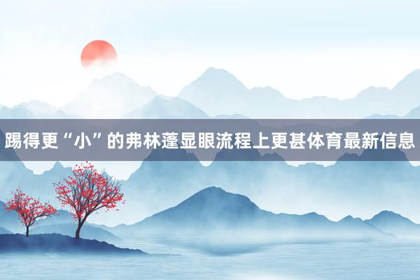 踢得更“小”的弗林蓬显眼流程上更甚体育最新信息