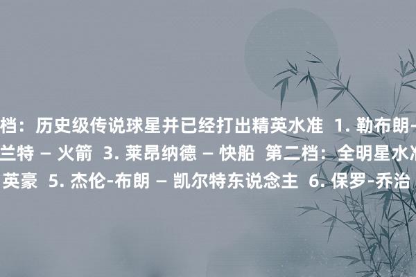 第一档：历史级传说球星并已经打出精英水准  1. 勒布朗-詹姆斯 — 湖东说念主  2. 杜兰特 — 火箭  3. 莱昂纳德 — 快船  第二档：全明星水准  4. 吉米-巴特勒 — 英豪  5. 杰伦-布朗 — 凯尔特东说念主  6. 保罗-乔治 — 76东说念主  7. 杰伦-威廉姆斯 — 雷霆  第三档：具备全明星实力的侧翼  8. 斯科蒂-巴恩斯 — 猛龙  9. 德马尔-德罗赞 — 国王  10. 阿门-汤普森 — 火箭  第四档：以后可能成为全明星11. OG-阿努诺比 — 尼克斯  12. 小瓦格纳 — 魔术 13. 米卡尔-布里奇斯 — 尼克斯  14. 布兰登-英格拉姆 — 猛龙  15. 杰登-麦克丹尼尔斯 — 狼队  第五档：有望迎来向上 16. 布兰登-米勒 — 黄蜂  17. 特雷-墨菲三世 — 鹈鹕  18. 卡梅隆-约翰逊 — 掘金  19. 奥萨尔-汤普森 — 活塞  20. 小迈克尔-波特 — 篮网  第六档：很紧要的脚色球员  21. 基根-穆雷 — 国王  22. 图马尼-卡马拉 — 拓荒者  23. 安德鲁-维金斯 — 热火  24. 克里斯-米德尔顿 — 奇才  25. 德安德烈-亨特 — 骑士  26. 赫伯特-琼斯 — 鹈鹕  27. 凯尔登-约翰逊 — 马刺  28. 尼基尔-亚历山大-沃克 — 老鹰  29. 阿夫迪亚 — 拓荒者  30. 比拉尔-库利巴利 — 奇才  第七档 31. 阿隆-内史姑娘 — 走路者  32. 扎卡里-里萨谢 — 老鹰  33. 艾斯-贝利 — 爵士  34. 凯莱布-马丁 — 独行侠  35. 小凯文-波特 — 雄鹿  36. 罗伊斯-奥尼尔 — 太阳  37. 杰伦-韦尔斯 — 灰熊  38. 小德里克-琼斯 — 快船  39. 小海梅-哈克斯 — 热火  40. 克尼佩尔 — 黄蜂    体育赛事直播