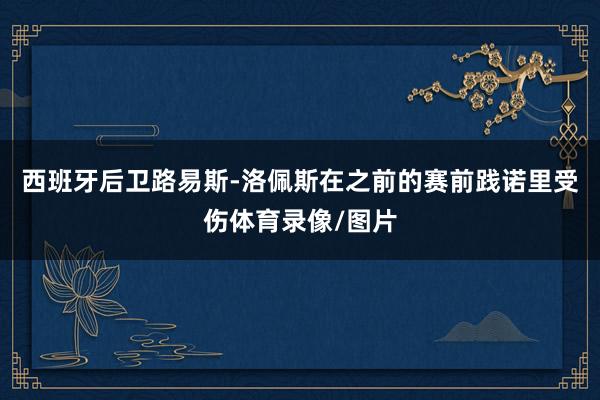西班牙后卫路易斯-洛佩斯在之前的赛前践诺里受伤体育录像/图片