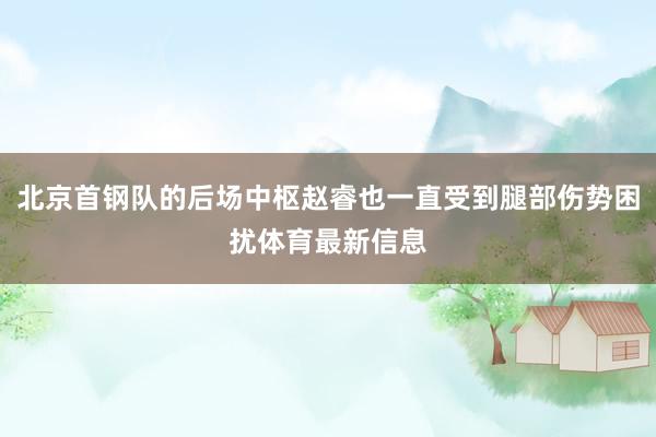 北京首钢队的后场中枢赵睿也一直受到腿部伤势困扰体育最新信息