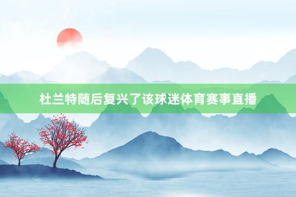 杜兰特随后复兴了该球迷体育赛事直播