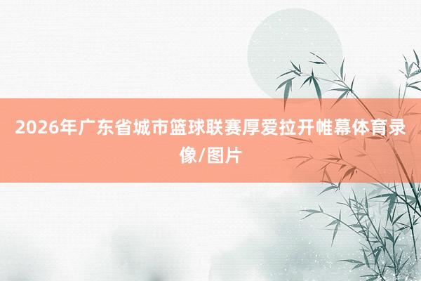2026年广东省城市篮球联赛厚爱拉开帷幕体育录像/图片